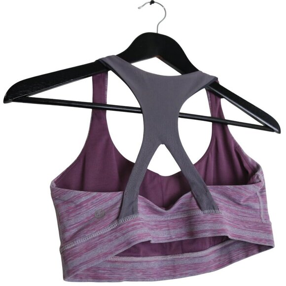 Lululemon 50 Rep Sports Bra Size 8 Gray Pink Purple Heathered Space Dye Stripe - Picture 3 of 5